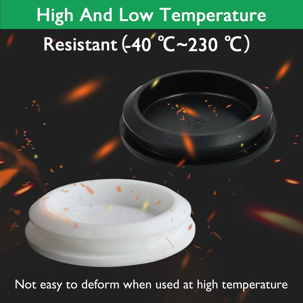 White and black round rubber hole plugs with high and low temperature claim