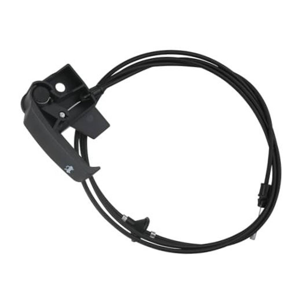 Black hood release cable pull handle assembly with mounting bracket and cables