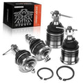 Ball joint kit with four metal joints, rubber boots, and included mounting rings