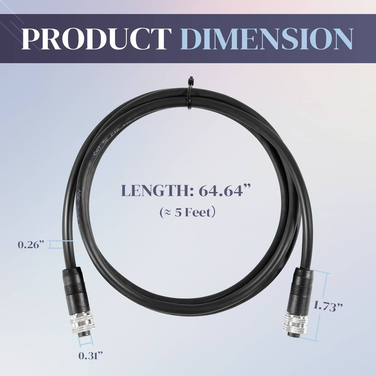 Boat ethernet cable with ~5-foot length and metal connector ends
