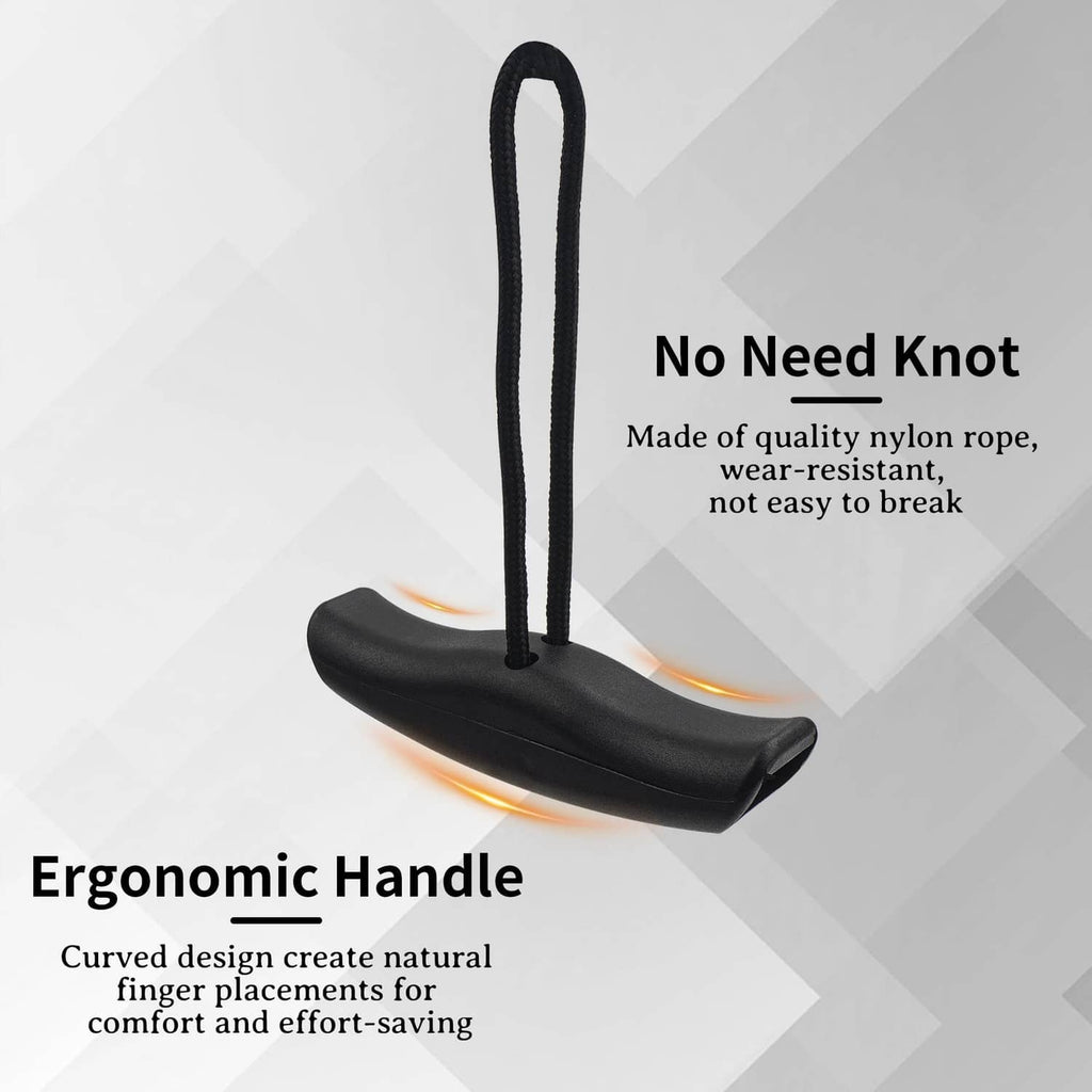 Black ergonomic kayak carry handle with vertical rope loop