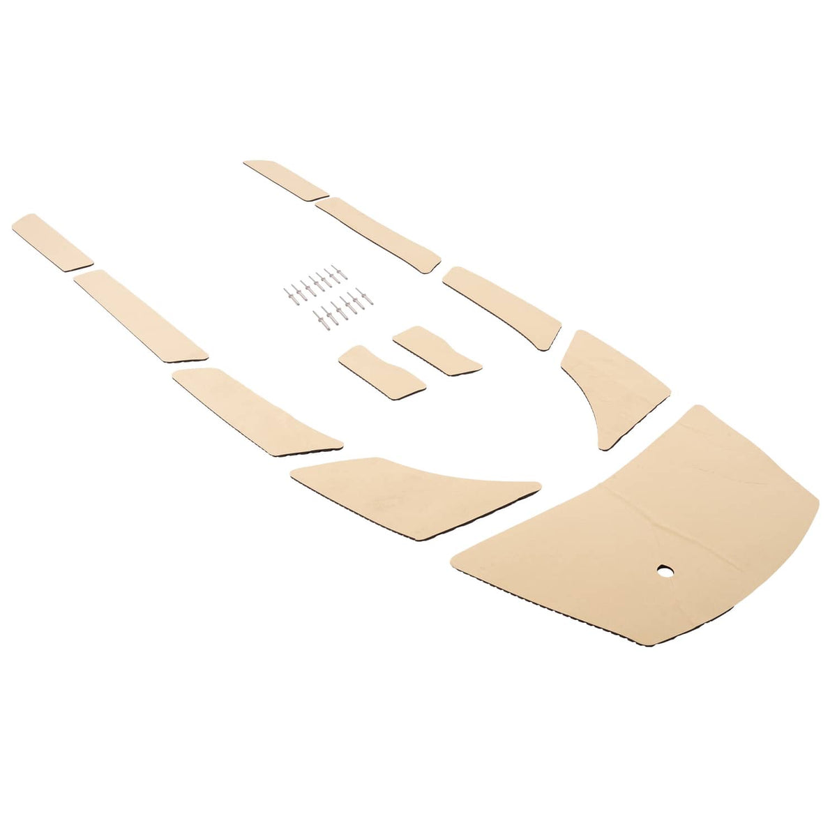 Traction mat foot pad set, tan adhesive-backed pieces with mounting screws