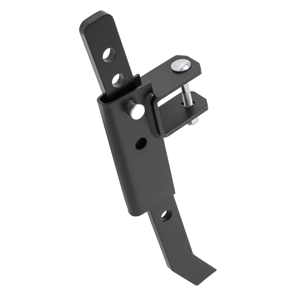 Powder-coated steel chisel plow bracket with top clamp plate and threaded adjustment bolt