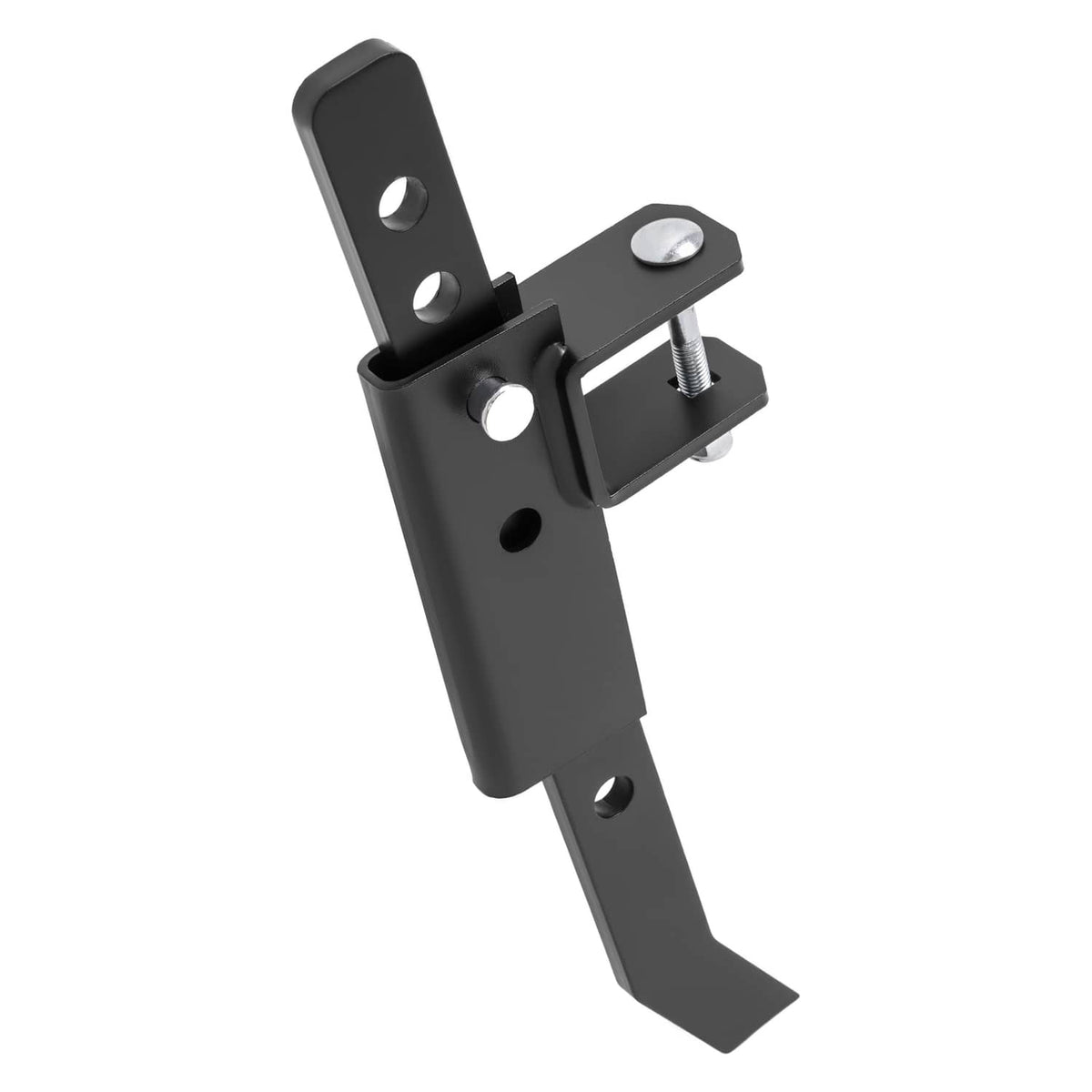 Powder-coated steel chisel plow bracket with top clamp plate and threaded adjustment bolt