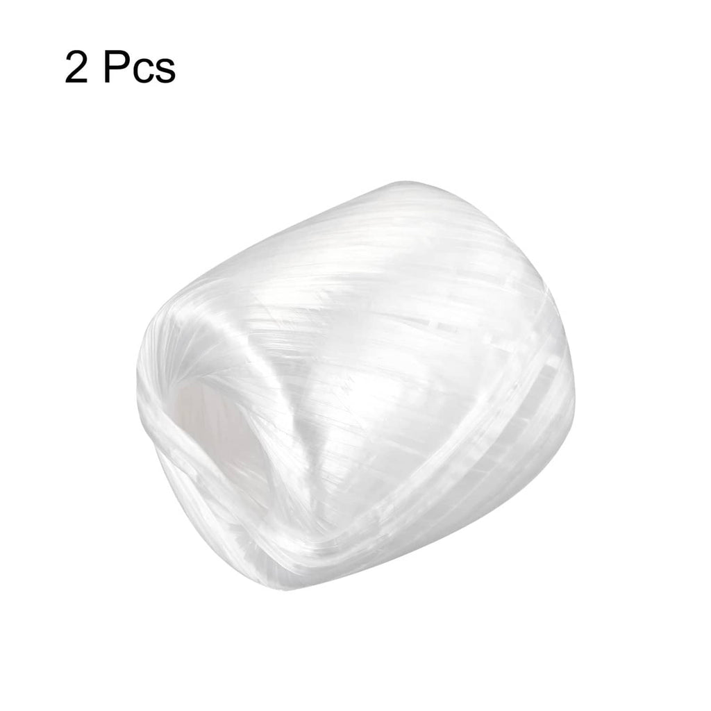 White plastic rope twine, two bundled spools with neatly wound twisted strands