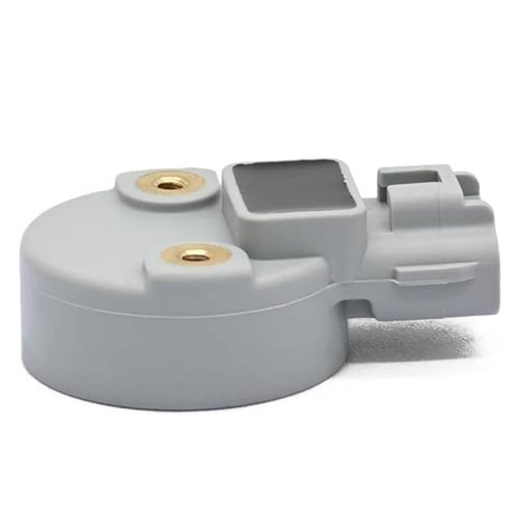 Camshaft position sensor angled view, gray plastic housing with electrical connector block