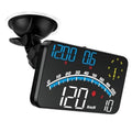 Black digital GPS speedometer with blue LCD showing speed 126 and compass
