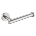 Brushed nickel stainless toilet paper holder with round wall mount and support bar