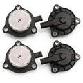 Set of four camshaft phaser actuator position sensors with black housings and metal tops