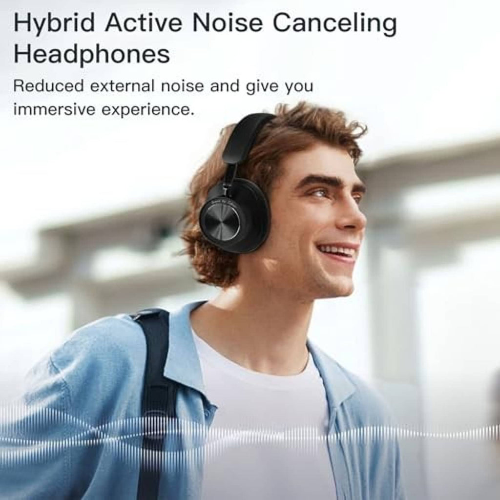 Wireless over-ear headphones with hybrid active noise canceling design