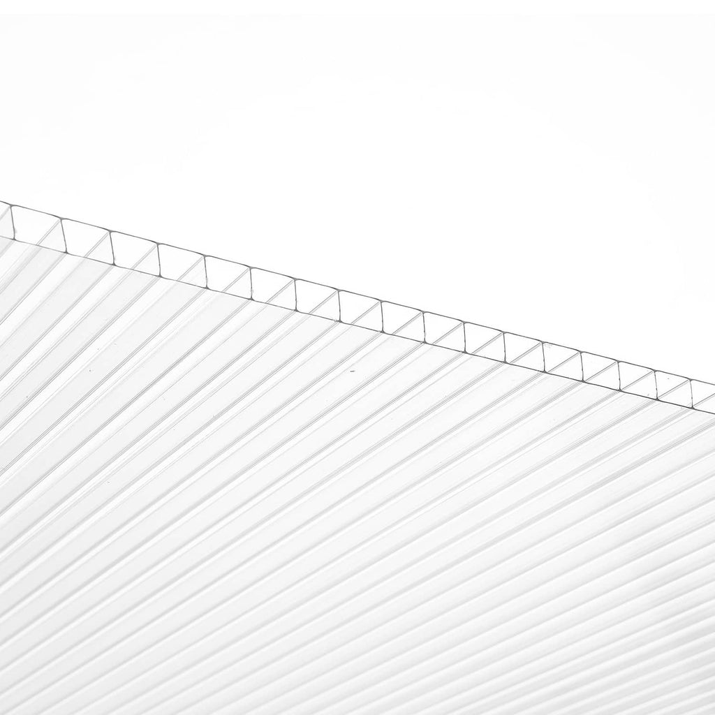 Polycarbonate greenhouse panel sheet, clear corrugated surface with grid edges