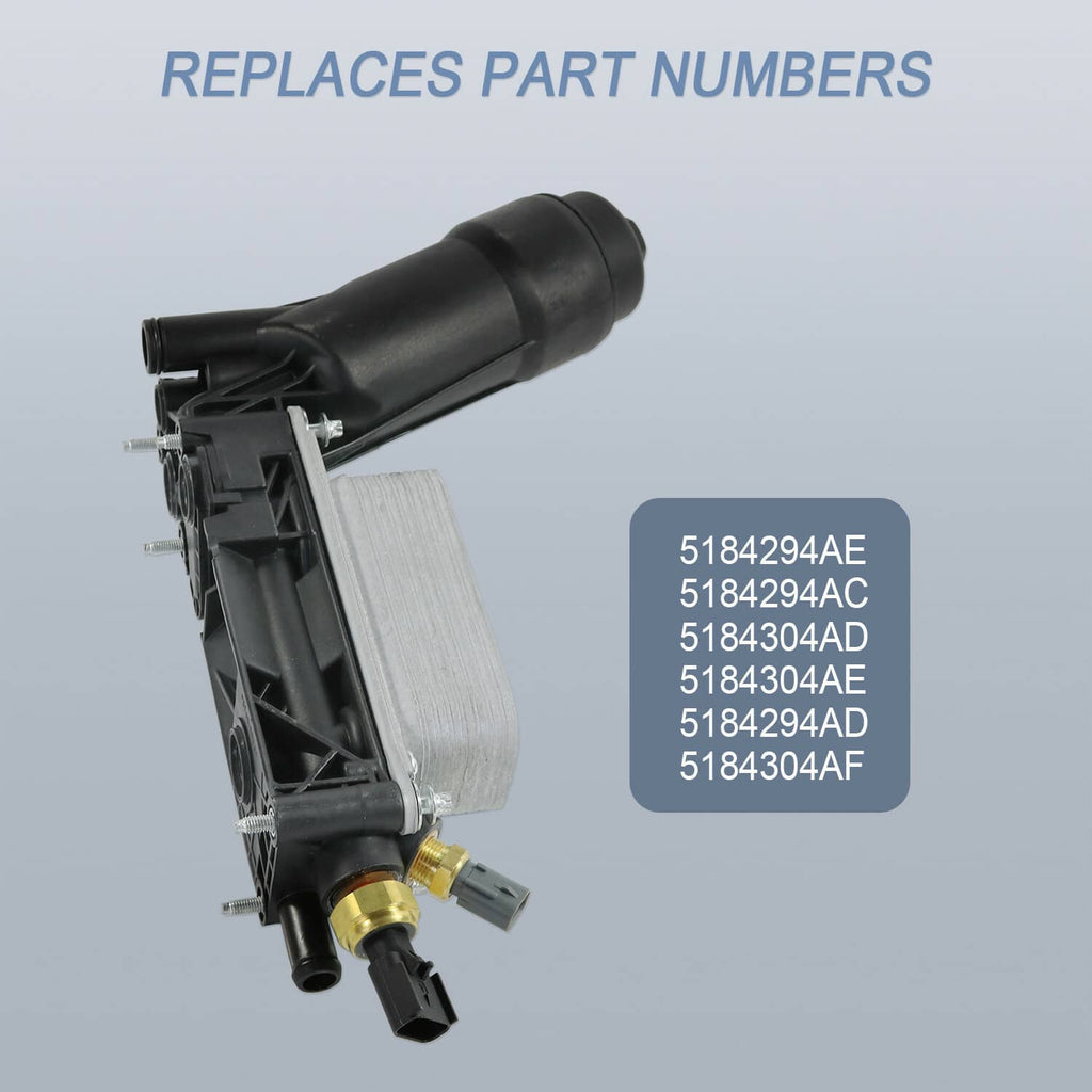 Oil filter adapter housing with replaceable part numbers panel and brass valve fitting