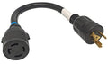 Generator power adapter: male 3-prong plug to 4-prong L14-30R receptacle