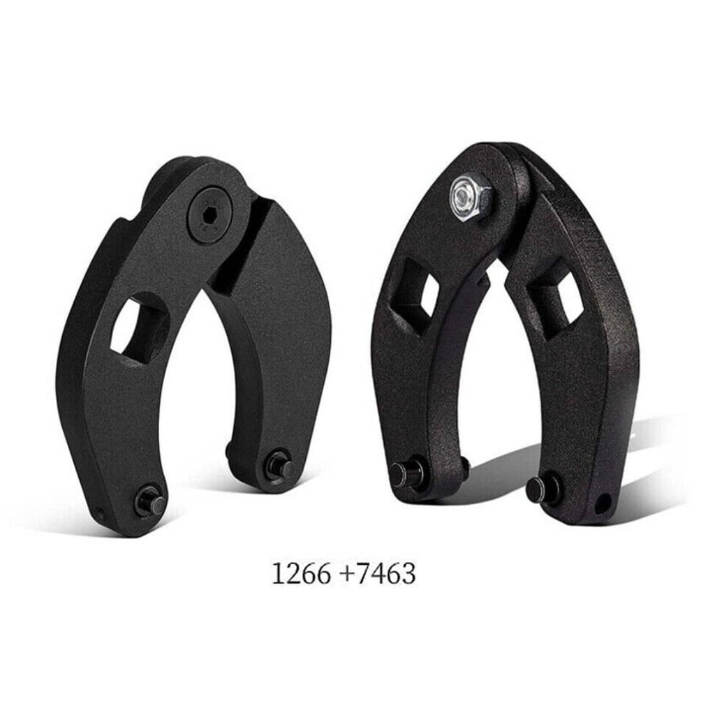 Black adjustable hydraulic gland nut wrench set with two U-shaped tools