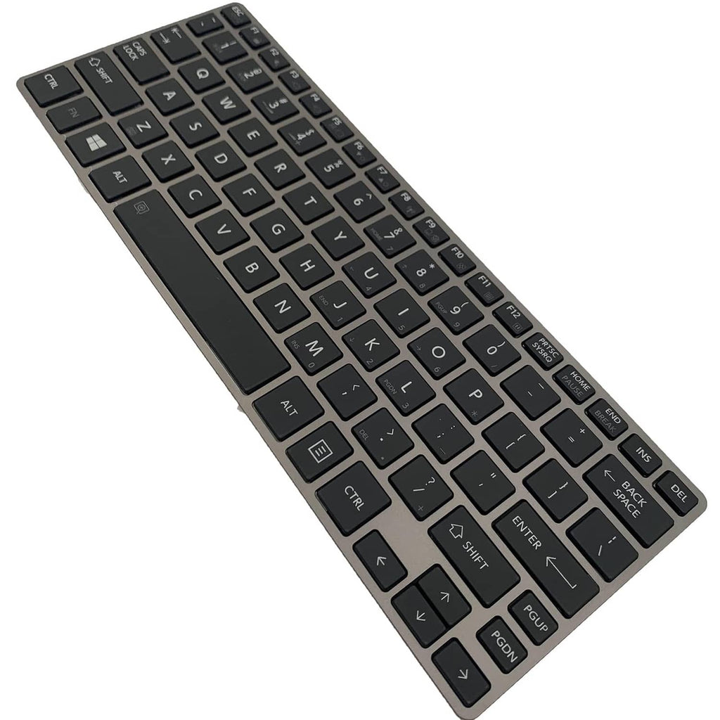 Black laptop replacement keyboard close-up of central and left key areas
