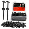 Black nylon cable ties with buckle, 50-piece set with clear storage case