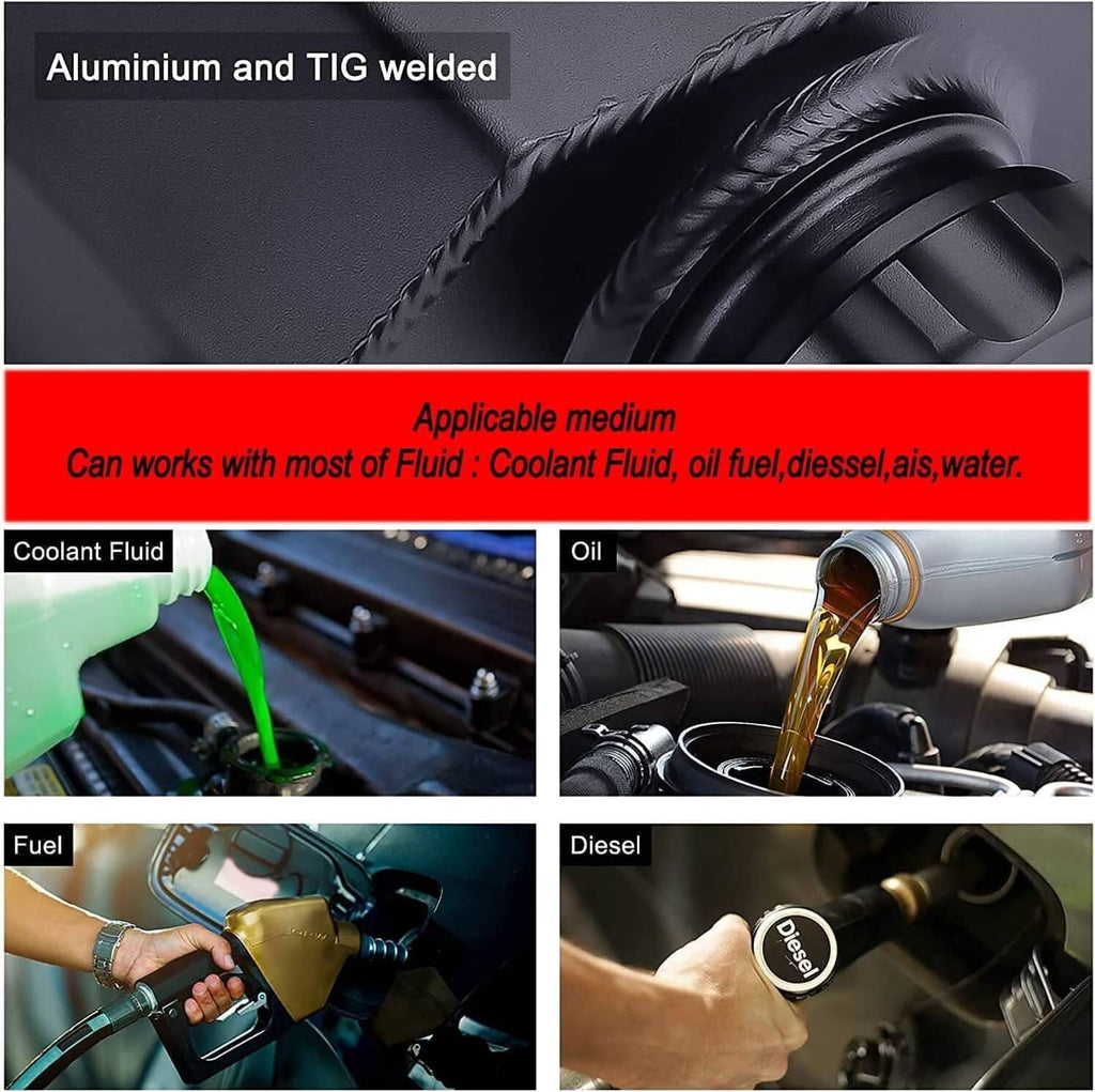 TIG-welded aluminum coolant overflow tank suited for coolant and other automotive fluids