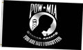 Black POW-MIA memorial flag with white emblem and text “YOU ARE NOT FORGOTTEN”