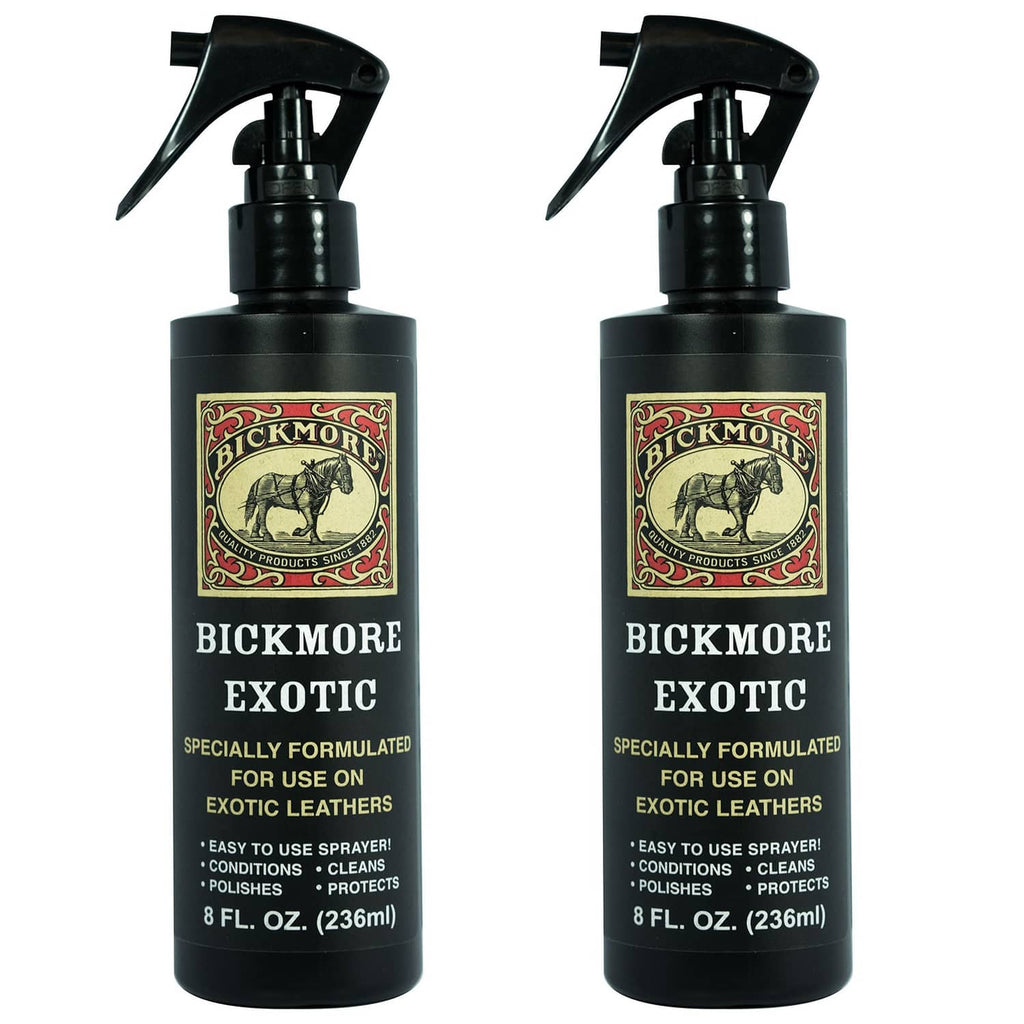 Leather spray cleaner bottle 2-pack, black with Bickmore Exotic labels