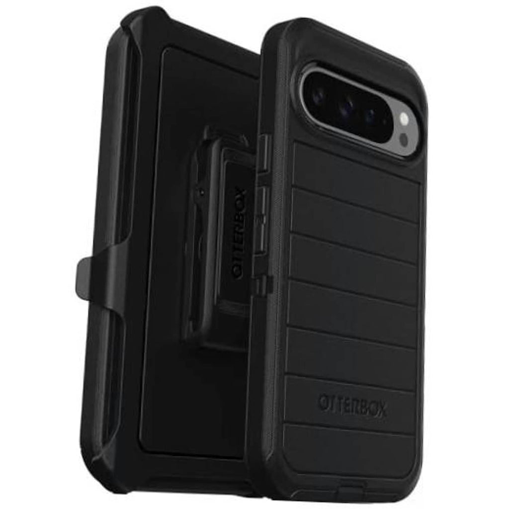 Black OtterBox Defender rugged case for Pixel 9 Pro XL, raised camera bezel