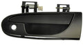 Front exterior door handle, dark smooth finish with round lock cylinder opening