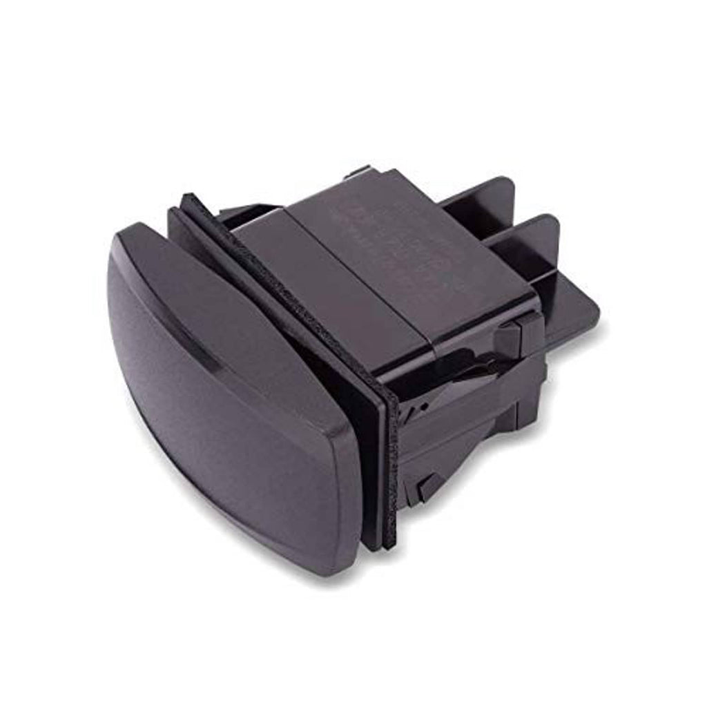Black rocker-style forward/reverse switch component with mounting base