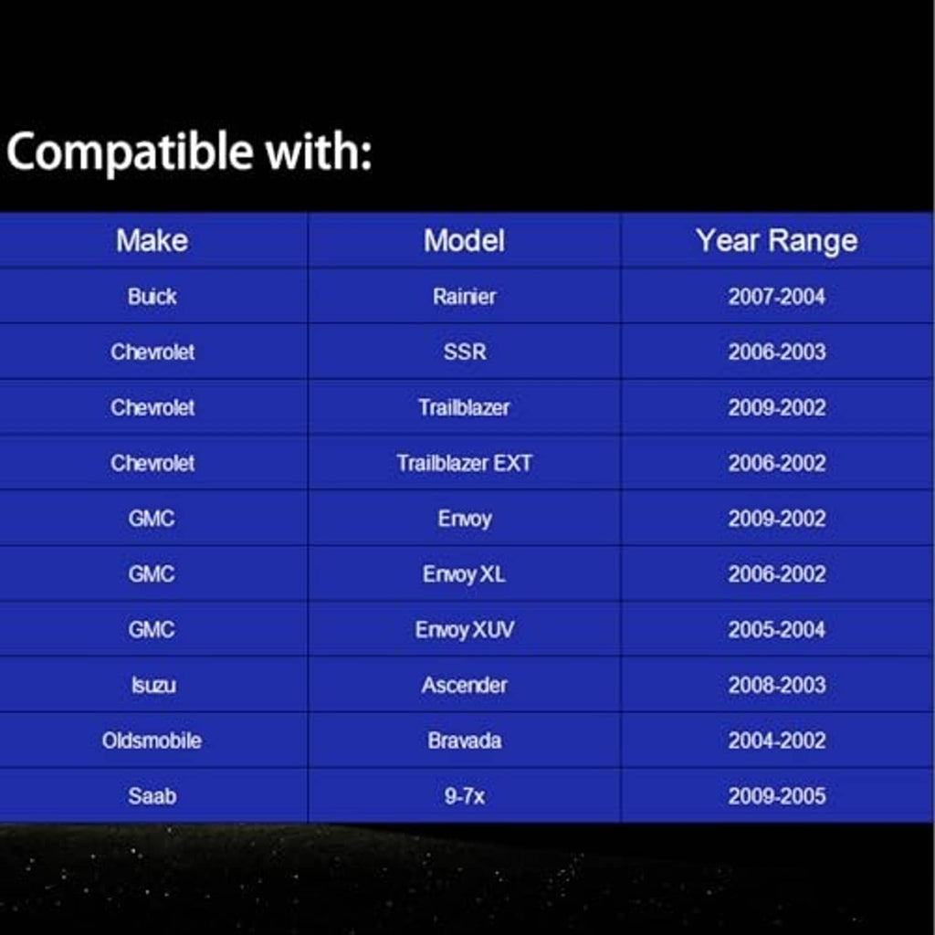 Compatibility chart for front ball joints covering select Buick, Chevrolet, GMC, Isuzu, Oldsmobile