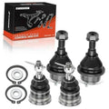 Set of 4 black ball joint kits with threaded studs and rubber dust boots