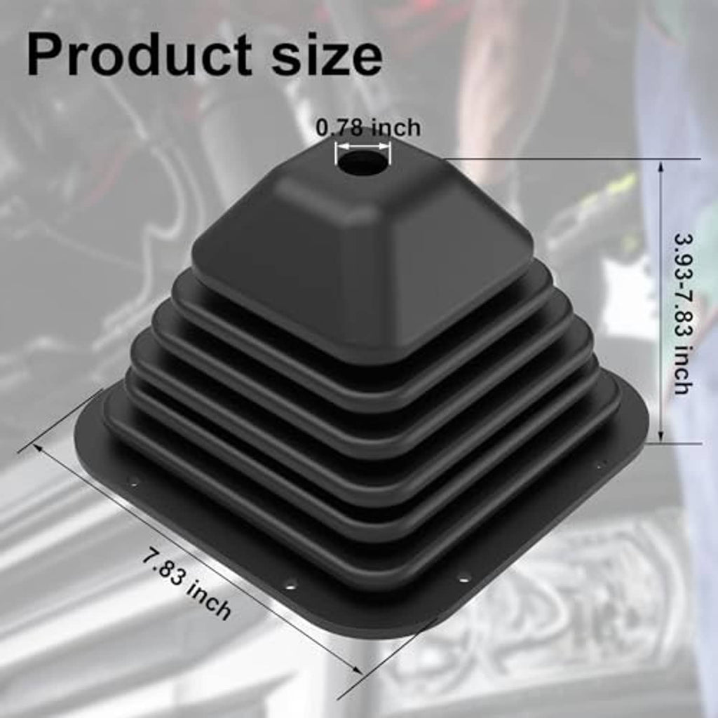 Rubber shift boot in dark gray/black, ribbed accordion design with round top opening