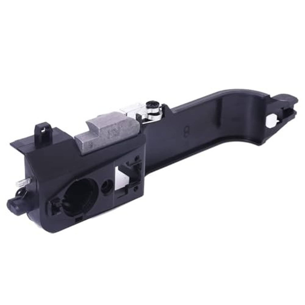 Exterior door handle reinforcement front right side, black bracket with mounting points and lever