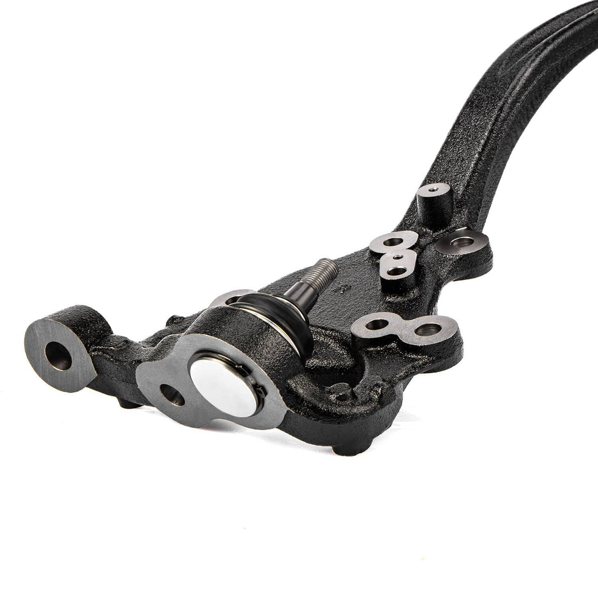 Pair front steering knuckle assembly with ball joint stud, black metal