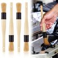 4-pack parts cleaning brushes with beige handles and soft bristles