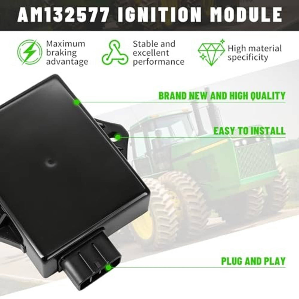 Black ignition CDI module with connector plug and corner mounting points