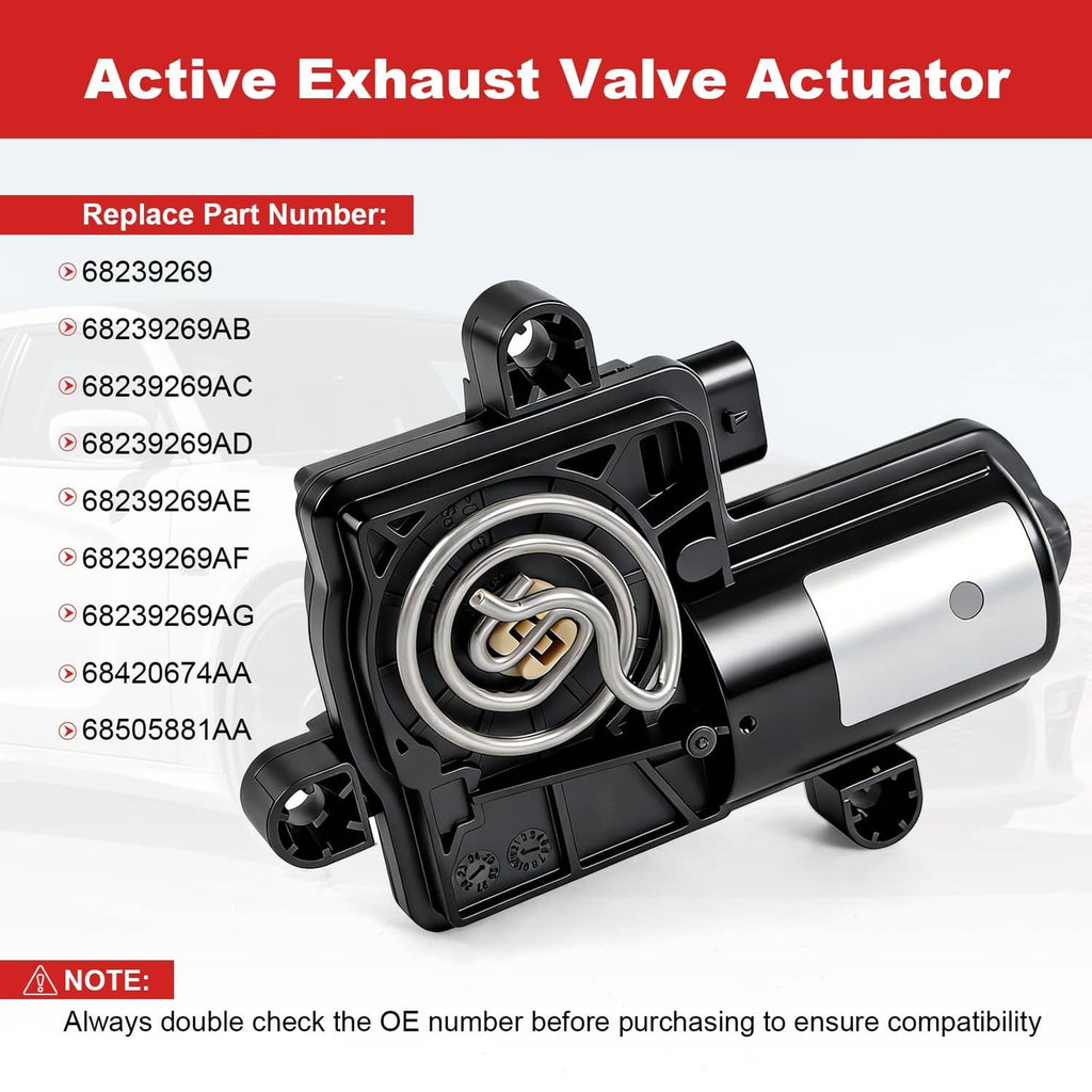 Active exhaust valve actuator, black plastic housing with silver metal coil ring