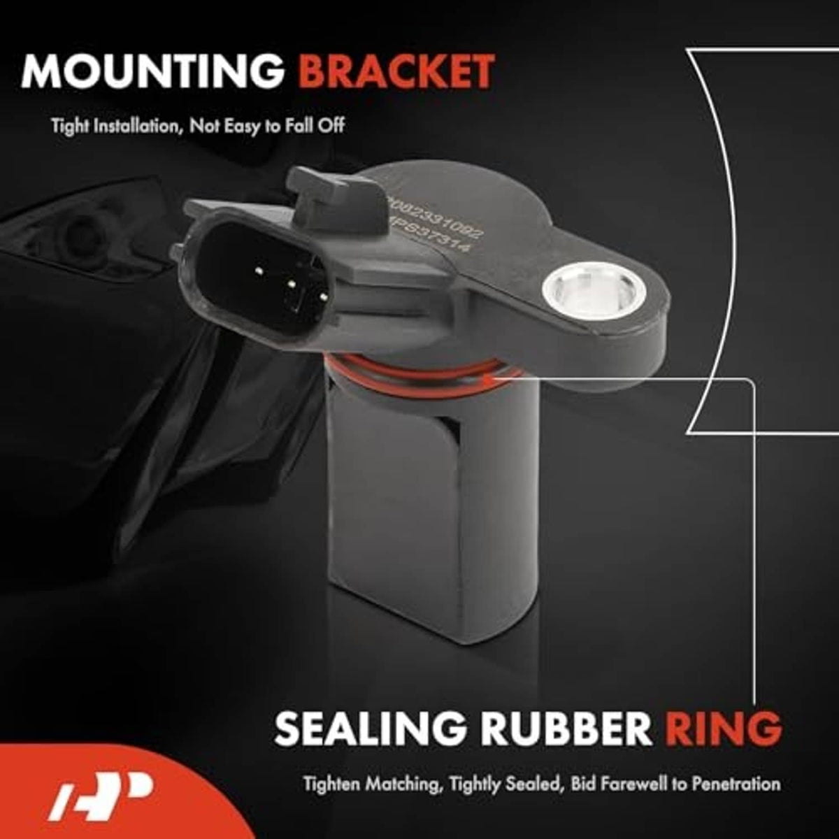 Camshaft position sensor with sealing rubber ring and black mounting bracket