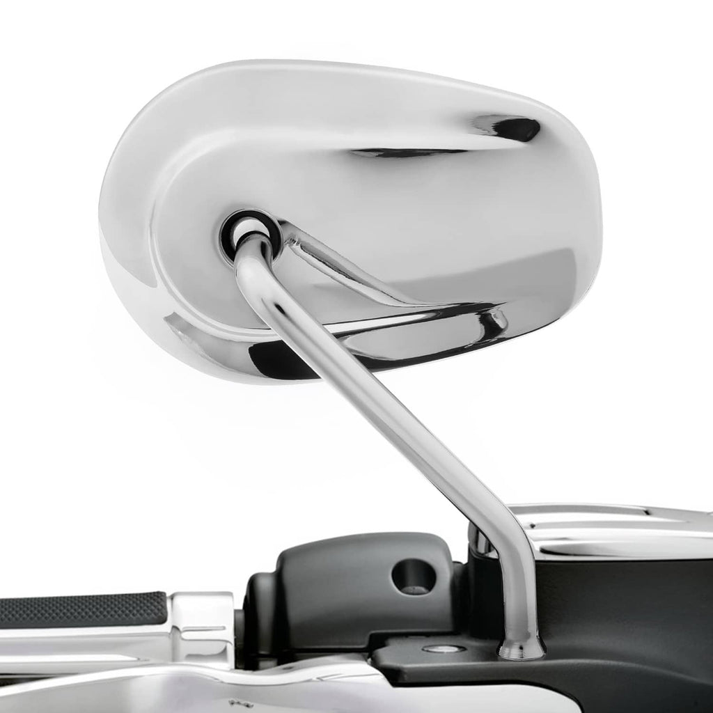 RivetOak 8mm Rear View Mirrors For Harley Sportster XL 883 1200 Touring Road Glide Dyna