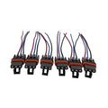 Pulse power plug pigtail connectors, 6-pack, black housings with red/blue wires