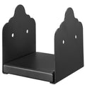 Black 6x6 wood fence post base brackets, U-shaped support with mounting holes (2-pack)