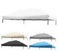 Canopy replacement tops in white, beige, dark gray, and blue on frame