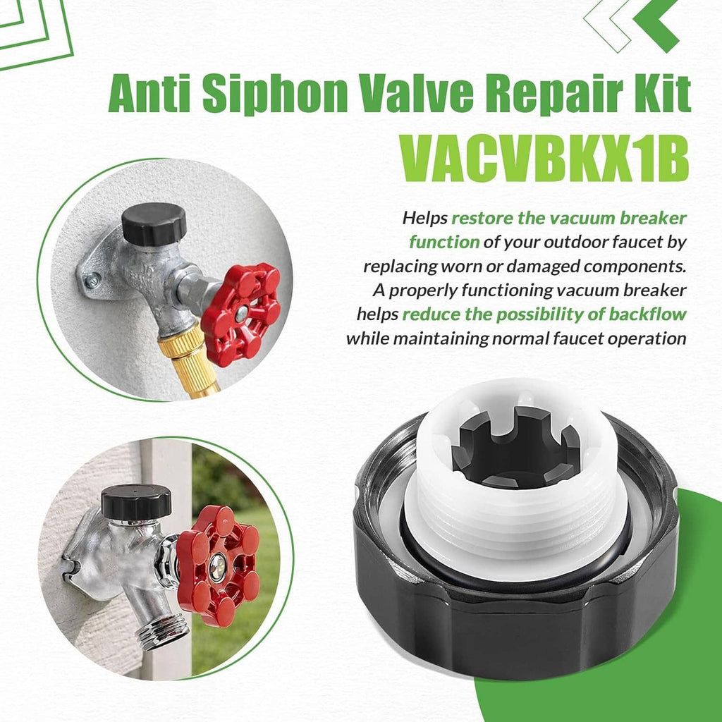 Vacuum breaker housing and red seal assembly with black top cap for faucet valve