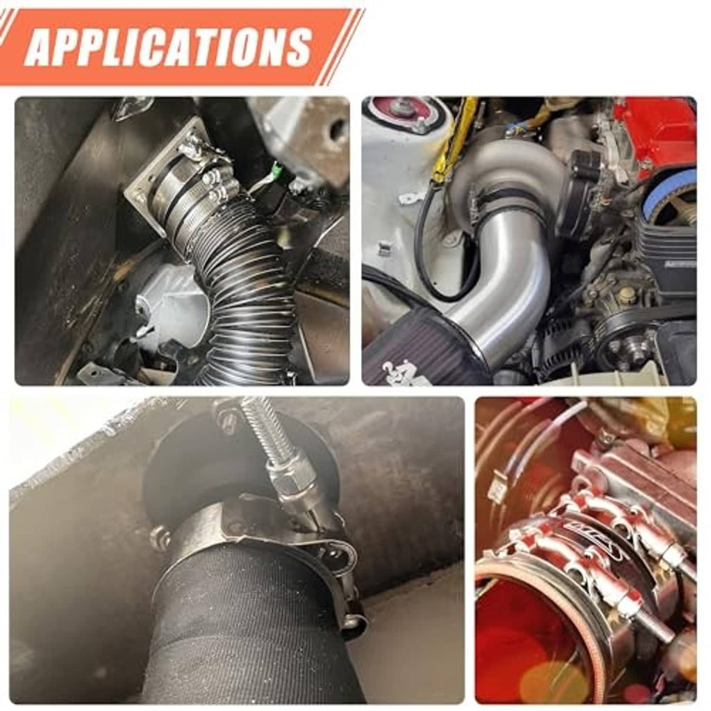 T-bolt hose clamps in vehicle and engine bay applications