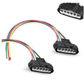 6-pin throttle position sensor connector pair with multi-colored wires and black housings