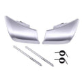 Silver seat down handle covers, front left and right pair with screws and clips