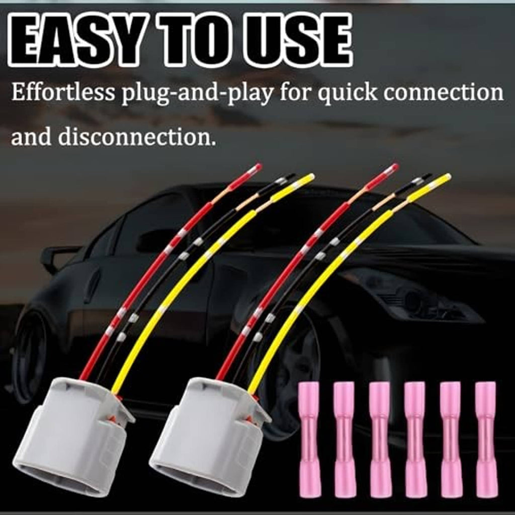 3-pin alternator pigtail connector plugs with pink terminal sleeves and multi-wire leads