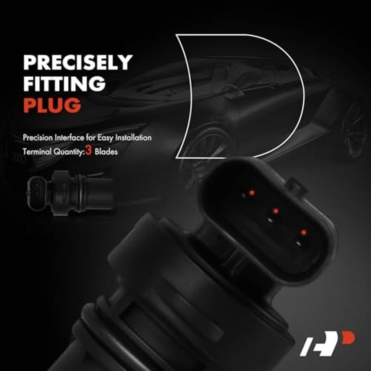 Camshaft position sensor electrical plug with connector terminals