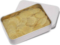 Brass pipe screen discs in metal storage box, 0.5 inch gold mesh