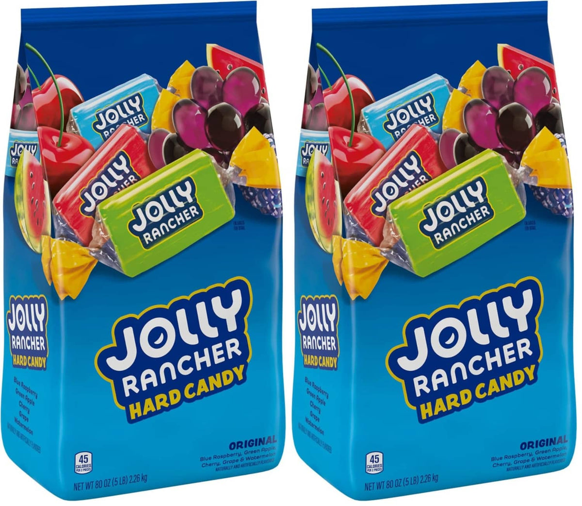 JOLLY RANCHER hard candy bags, two blue Original packs