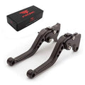 Black CNC aluminum adjustable brake clutch levers set with matching hardware