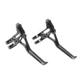 Pair of black ultralight bicycle brake levers with long curved hand levers