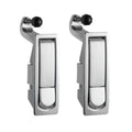 Silver latch lock trigger with black knob and metal catch plate (2-pack)